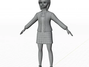 Cute girl blonde 3D Model