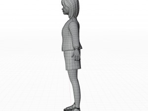 Cute girl blonde 3D Model