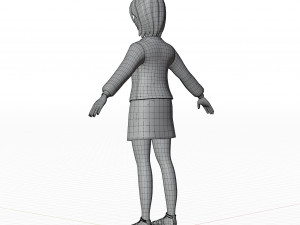 Cute girl blonde 3D Model