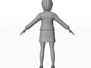 Cute girl blonde 3D Model