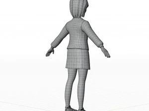 Cute girl blonde 3D Model