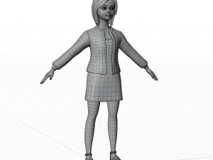 Cute girl blonde 3D Model