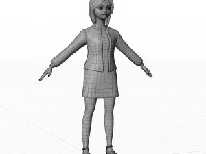 Cute girl blonde 3D Model
