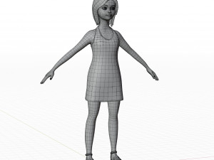Cute girl blonde 3D Model