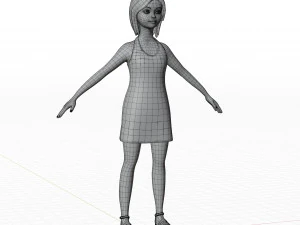 Cute girl blonde 3D Model