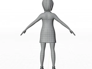 Cute girl blonde 3D Model