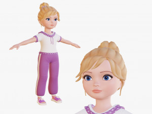 Cartoon girl 3D Model