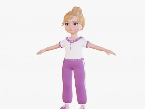 Cartoon girl 3D Model