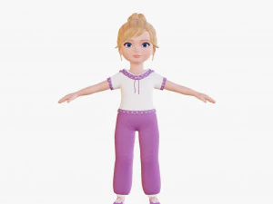 Cartoon girl 3D Model
