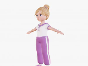 Cartoon girl 3D Model