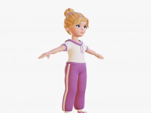 Cartoon girl 3D Model