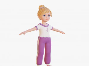 Cartoon girl 3D Model