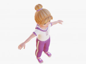 Cartoon girl 3D Model
