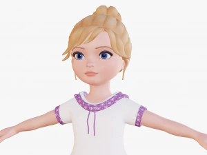 Cartoon girl 3D Model