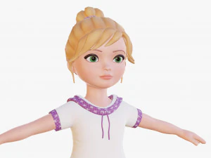 Cartoon girl 3D Model