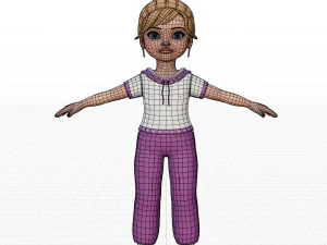 Cartoon girl 3D Model