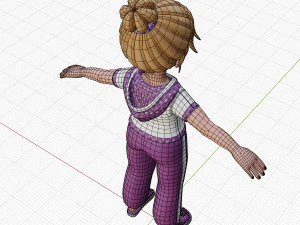 Cartoon girl 3D Model