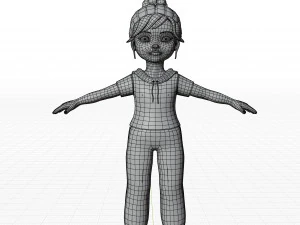 Cartoon girl 3D Model