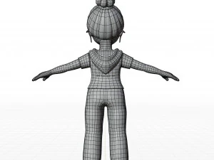 Cartoon girl 3D Model