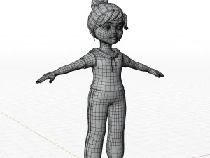 Cartoon girl 3D Model