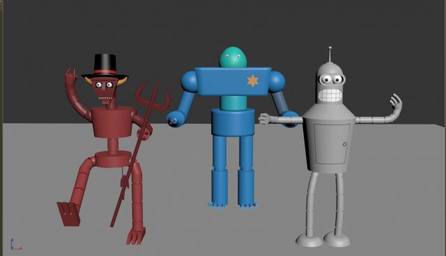 the futurama characters Modello 3D .c4d .max .obj .3ds .fbx .stl .blend 