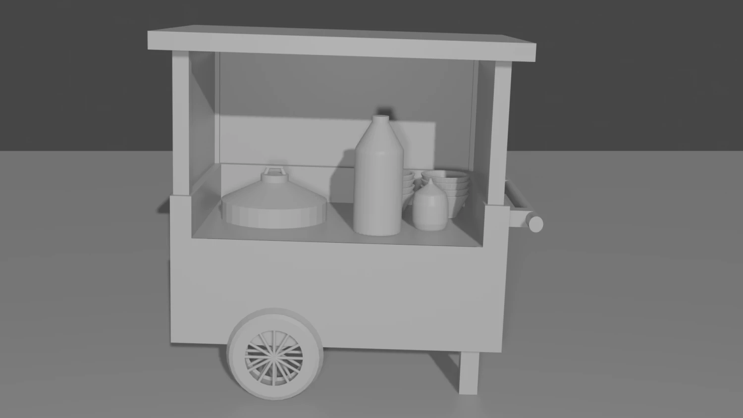 food cart 3D Model .c4d .max .obj .3ds .fbx .stl .blend