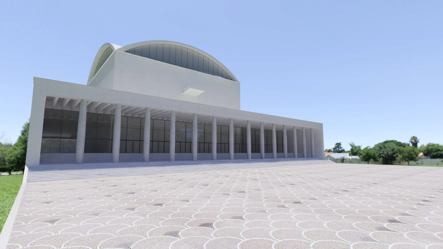 Palazzo dei Congressi 3D Model .c4d .max .obj .3ds .fbx .stl .blend