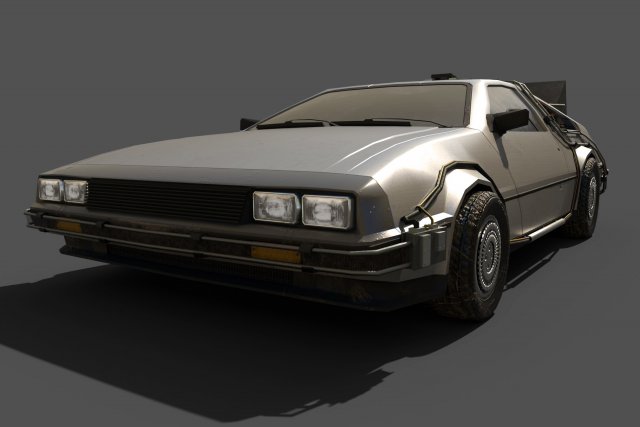 delorean back to the future Model 3D .c4d .max .obj .3ds .fbx .stl .blend 