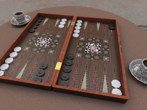 backgammon tavla 3D मॉडल