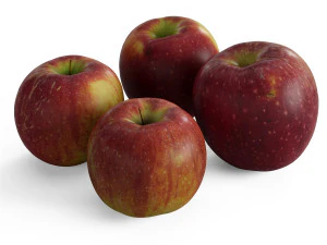 4 Juicy Farm Apples 3D Model