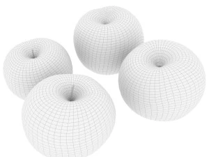 4 Juicy Farm Apples 3D Model