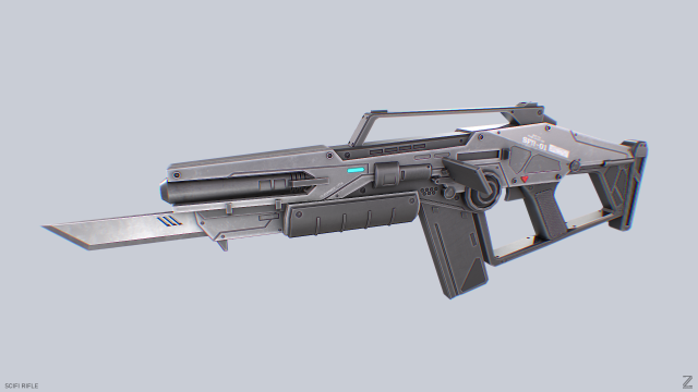 Scifi rifle Modèle 3D .c4d .max .obj .3ds .fbx .stl .blend 