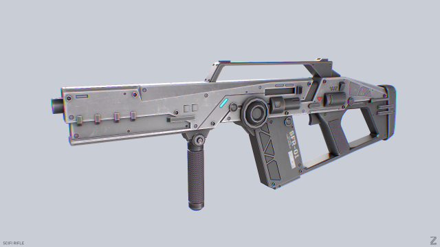 Scifi rifle 3D Model .c4d .max .obj .3ds .fbx .stl .blend 