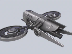 Unmanned Scifi Drone 3D Model