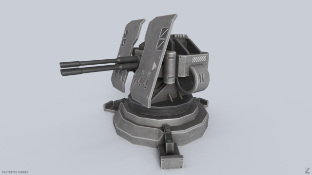 Prototype turret Modello 3D .c4d .max .obj .3ds .fbx .stl .blend 