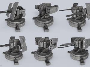Prototype turret collection Model 3D