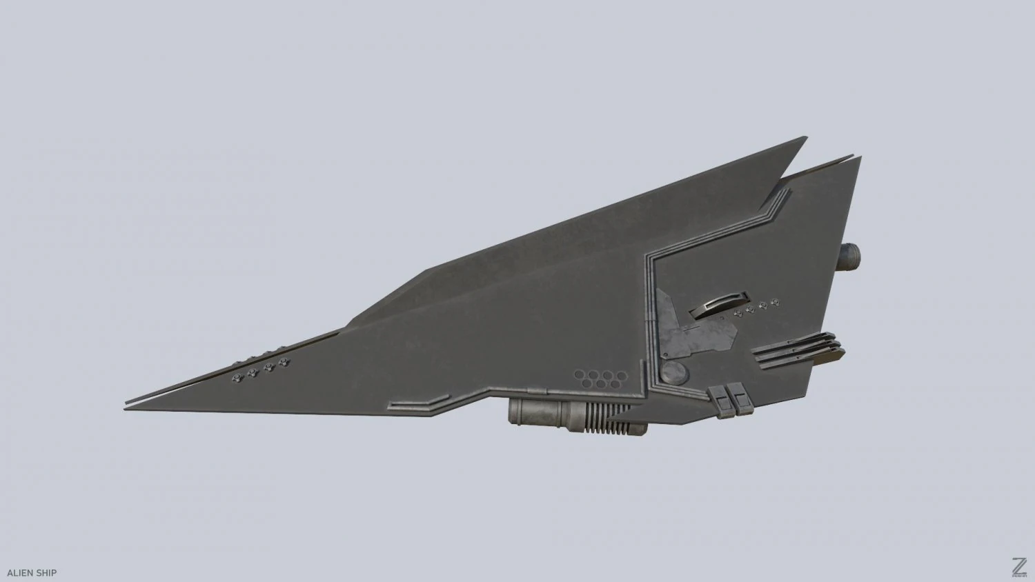 Alien ship 3D Model .c4d .max .obj .3ds .fbx .stl .blend 