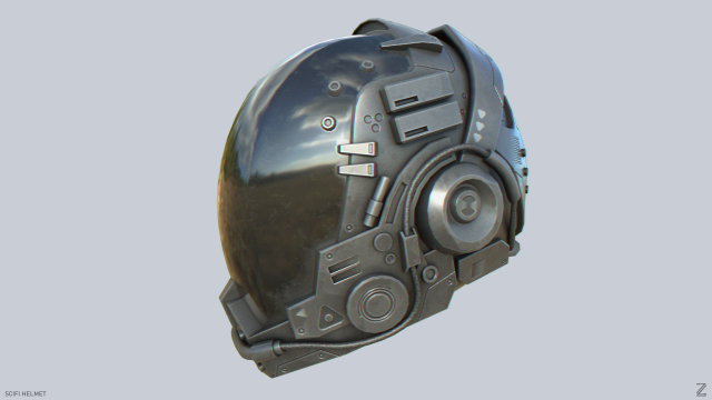 Scifihelmet Model 3D .c4d .max .obj .3ds .fbx .stl .blend 