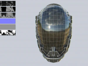 Science-Fiction-Helm 3D Modell