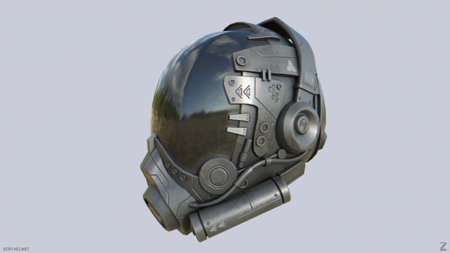 Scifi helmet 3D Model .c4d .max .obj .3ds .fbx .stl .blend 