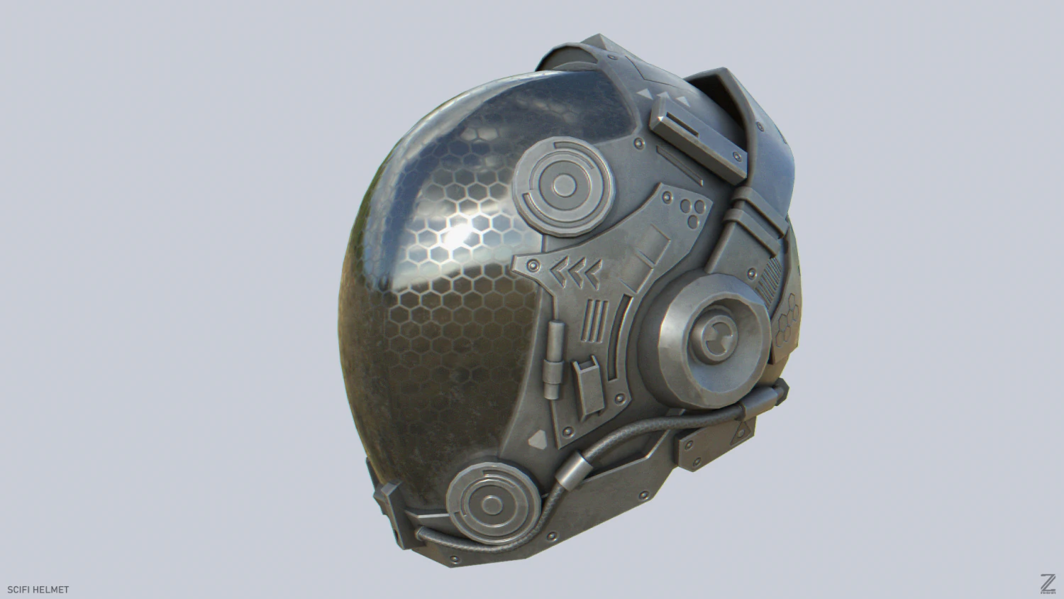 Scifi helmet 3D Model .c4d .max .obj .3ds .fbx .stl .blend 