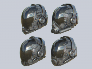 Scifi helmet collection 3D Model