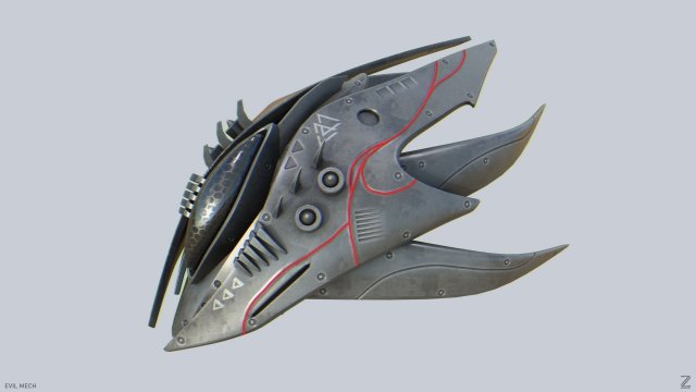 Evil mech 3D Model .c4d .max .obj .3ds .fbx .stl .blend 