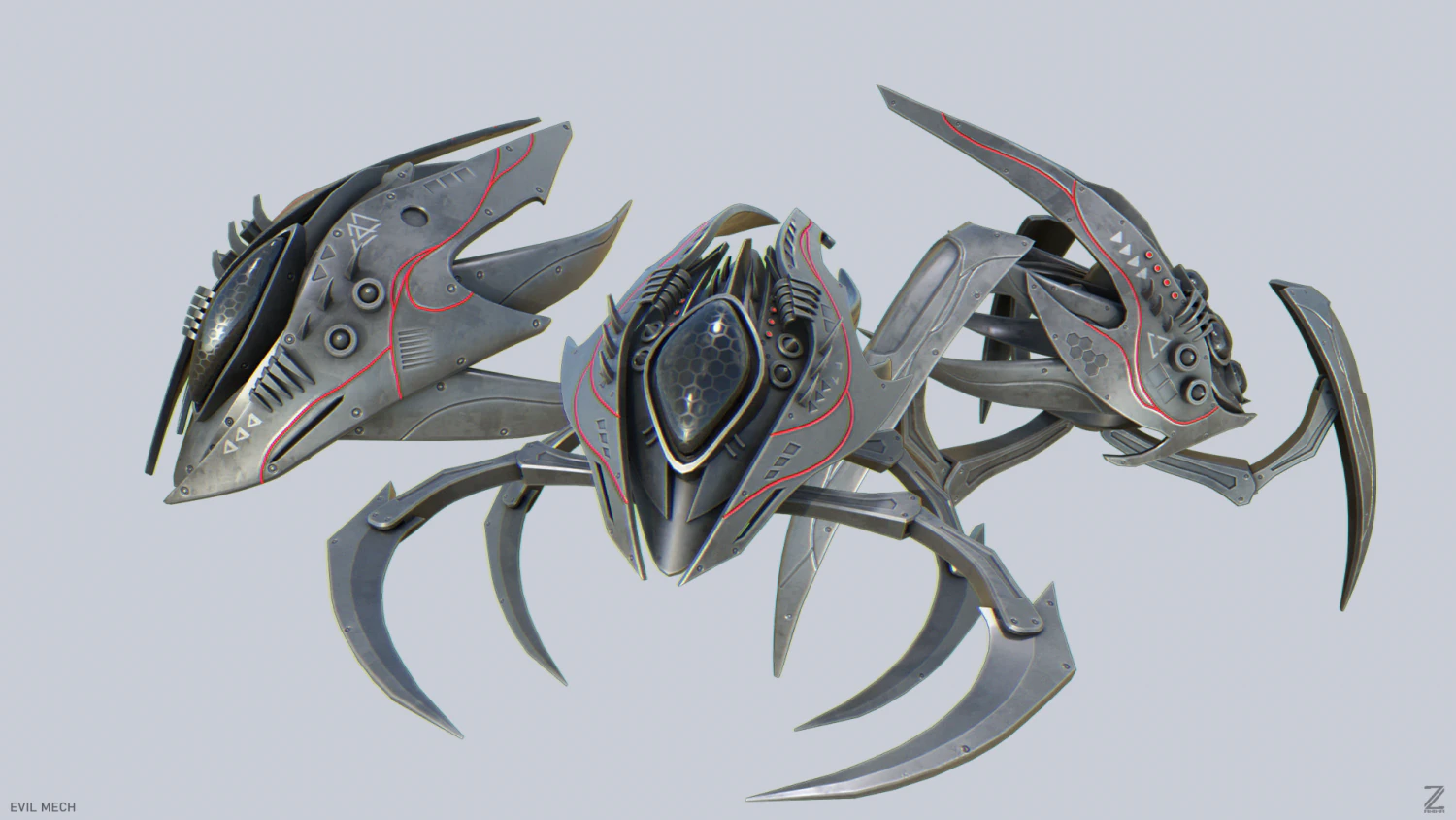 Evil mech collection 3D Model .c4d .max .obj .3ds .fbx .stl .blend 