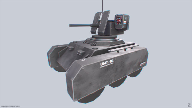 Unmanned Mini Tank 3Dモデル .c4d .max .obj .3ds .fbx .stl .blend 