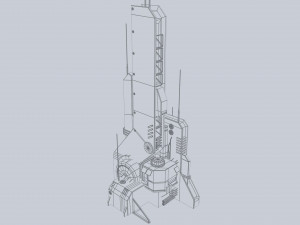 Scifi tower 3D Model