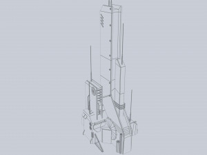 Scifi tower 3D Model