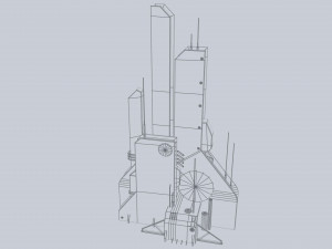 Scifi tower 3Dモデル