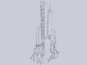 Scifi tower 3Dモデル