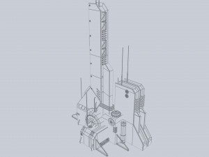 Scifi tower 3D Model